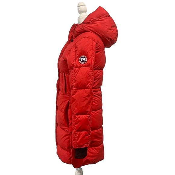 Canada Goose Allston Red Packable Hooded Puffer Jacket XS Mid Length Coat - Picture 11 of 13